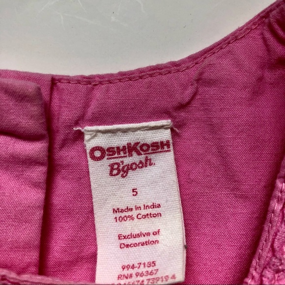 Oshkosh Pink Flutter Eyelet Dress - Girls 5 - Picture 8 of 8